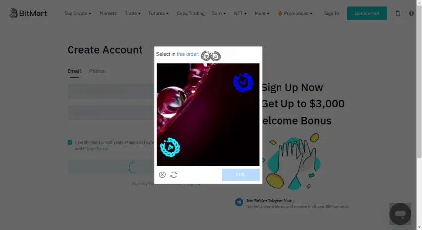 đánh giá sàn Bitmart bước 4