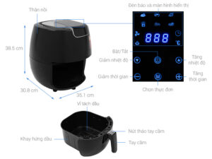Nồi Chiên Không Dầu MISHIO MK-165