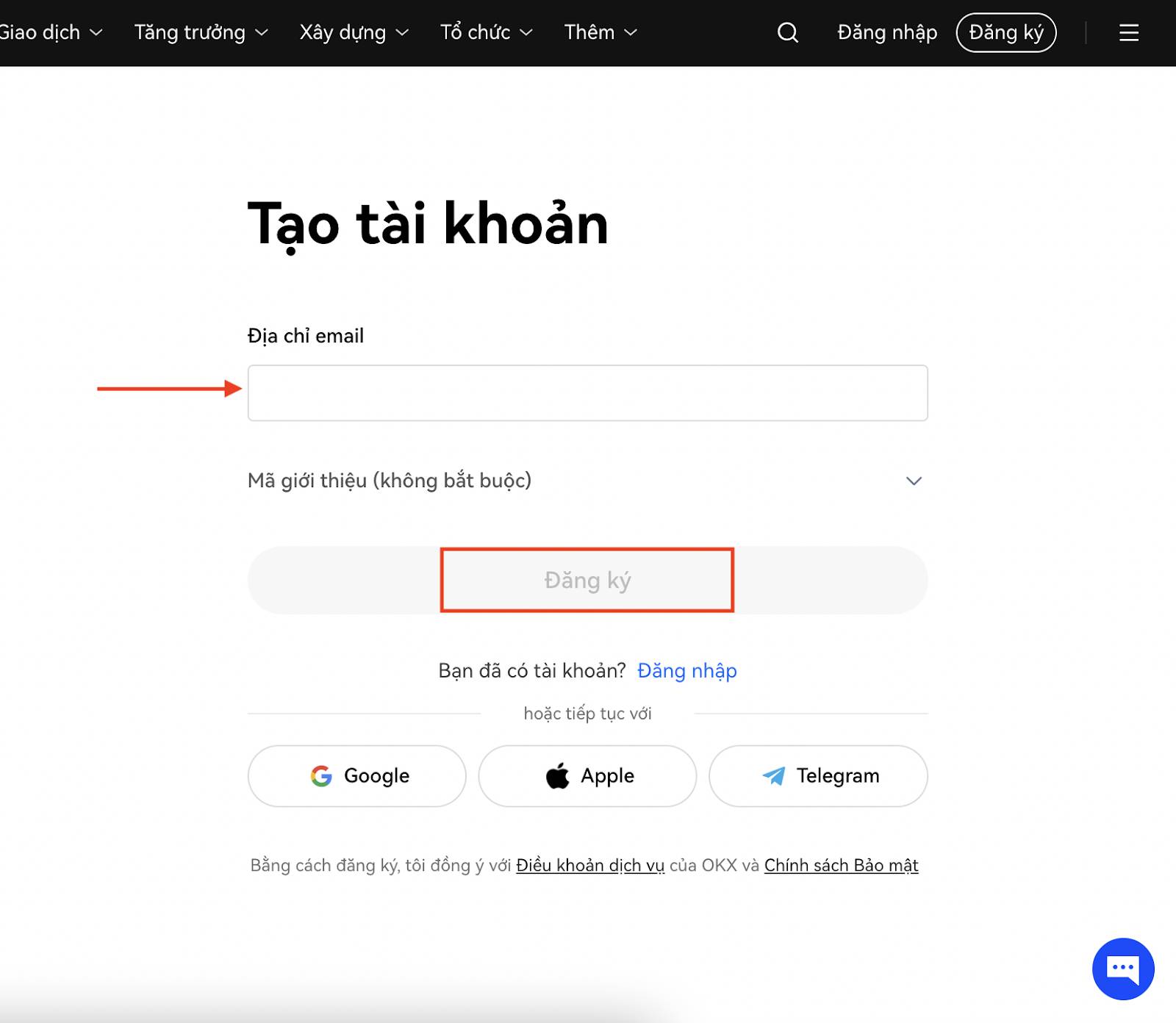 đăng ký tài khoản