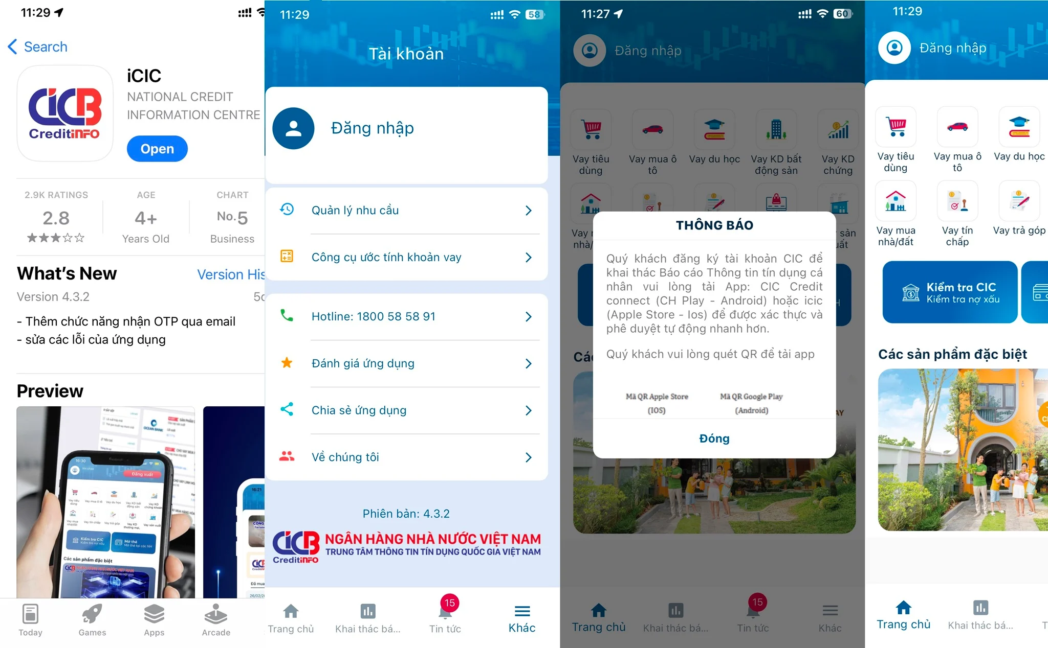 tổng đài kiểm tra nợ xấu CIC app