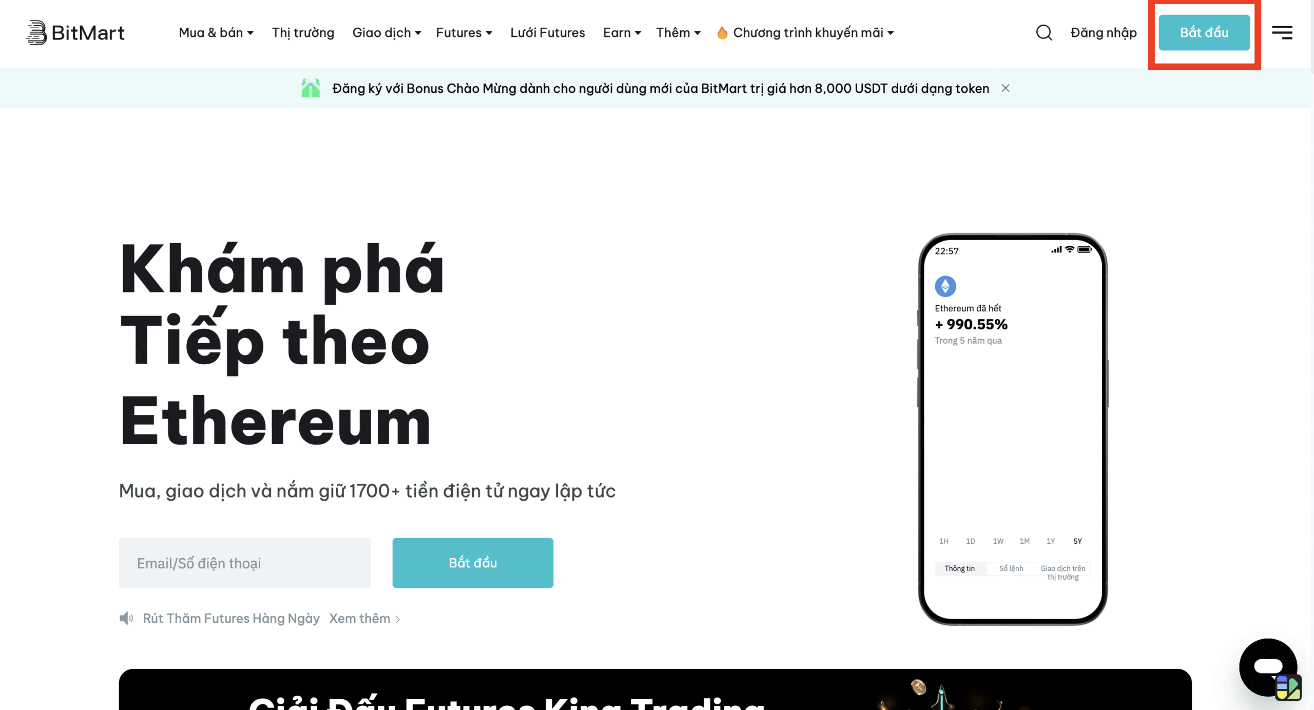 đánh giá sàn Bitmart bước 2