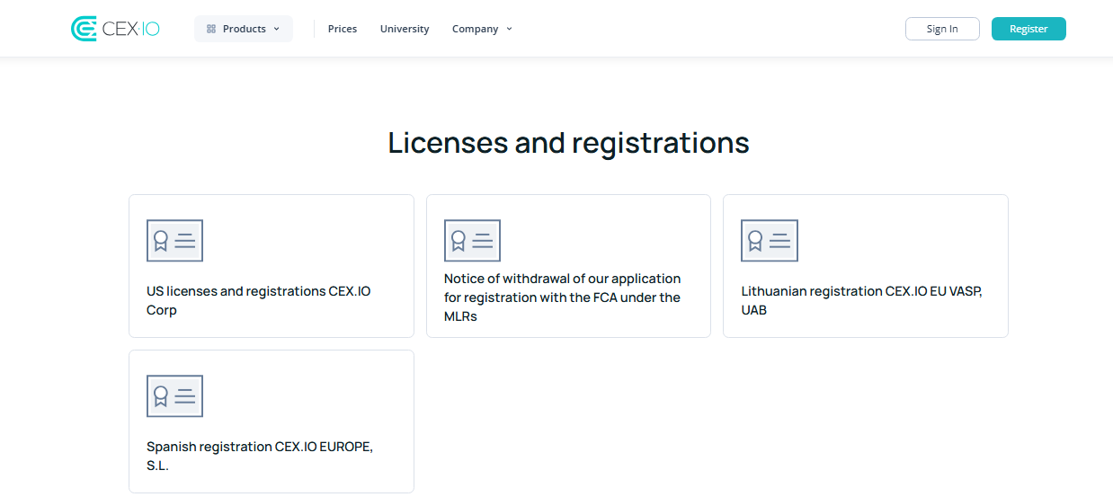 đánh giá sàn Cex.io về giấy phép