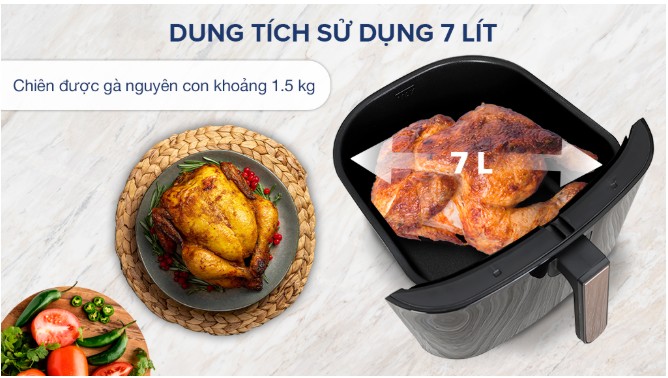dung tích lớn 7 lít cho gia đình 5-6 thành viên