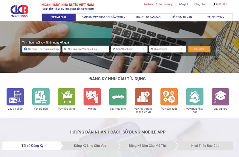 tổng đài kiểm tra nợ xấu CIC