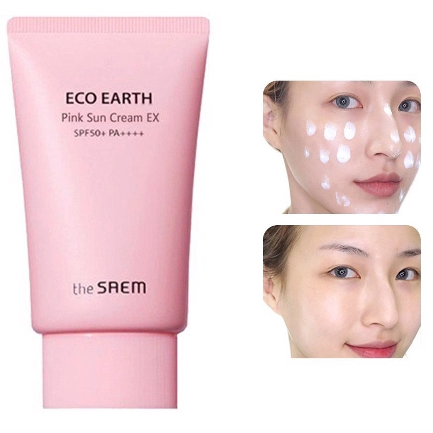 Kem chống nắng Hàn Quốc The Saem Eco Earth Power Pink Sun Cream