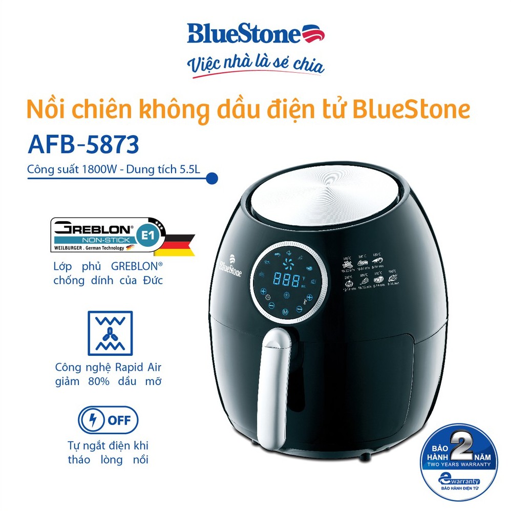 Nồi chiên không dầu Bluestone AFB-5873 thông số kỹ thuật