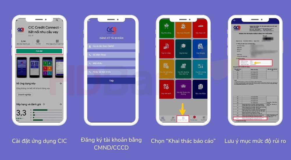 Cách kiểm tra nợ xấu bằng ứng dụng CIC trên hệ điều hành Android và IOS