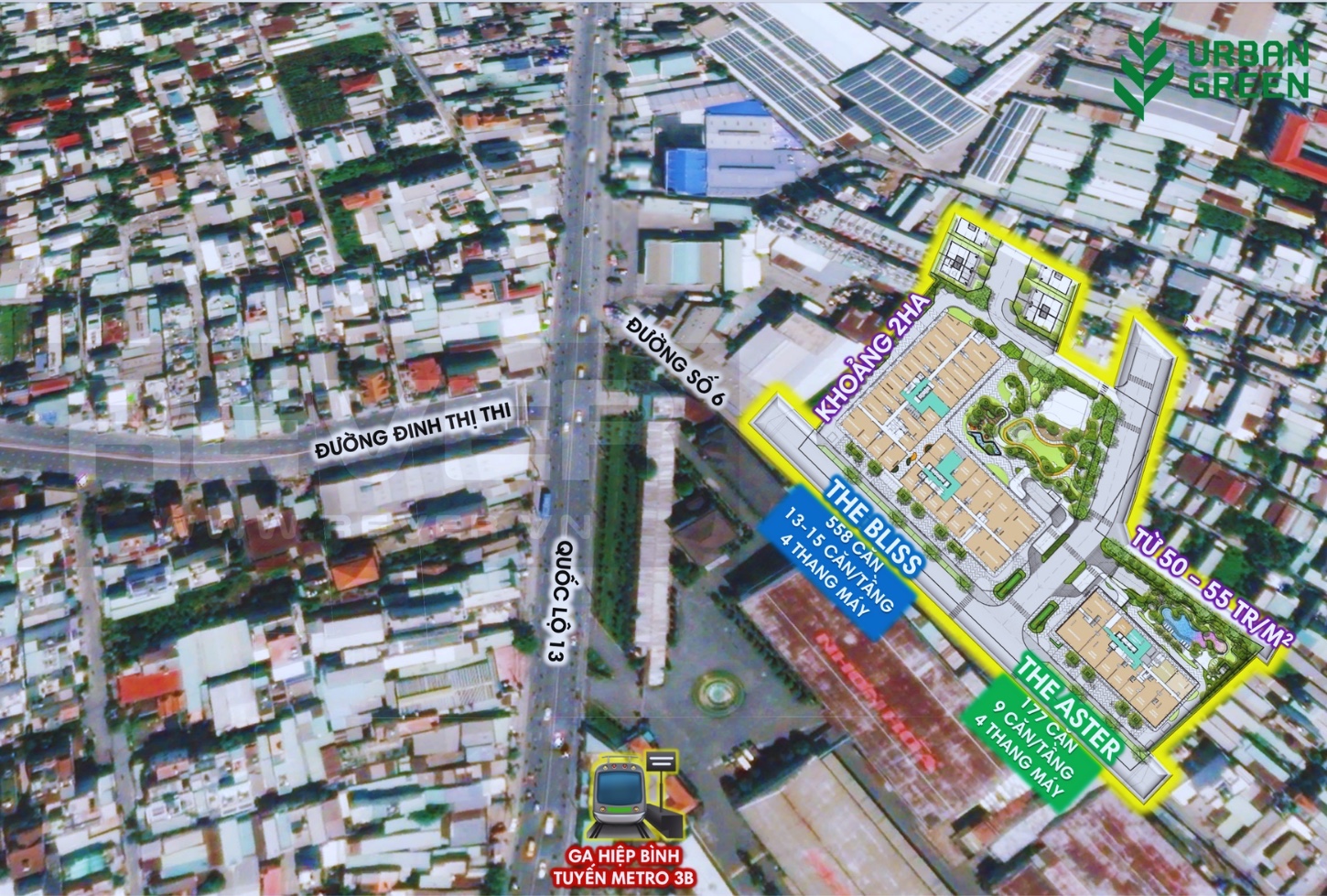 Vị trí tuyệt đẹp của dự án Urban Green