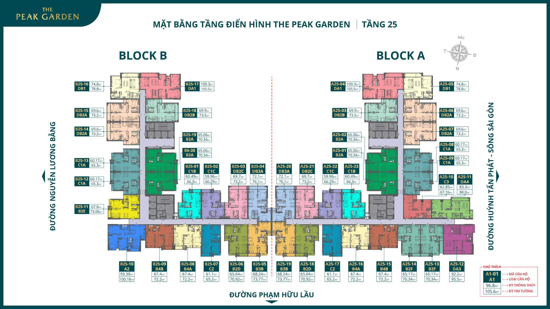 mặt bằng the peak garden