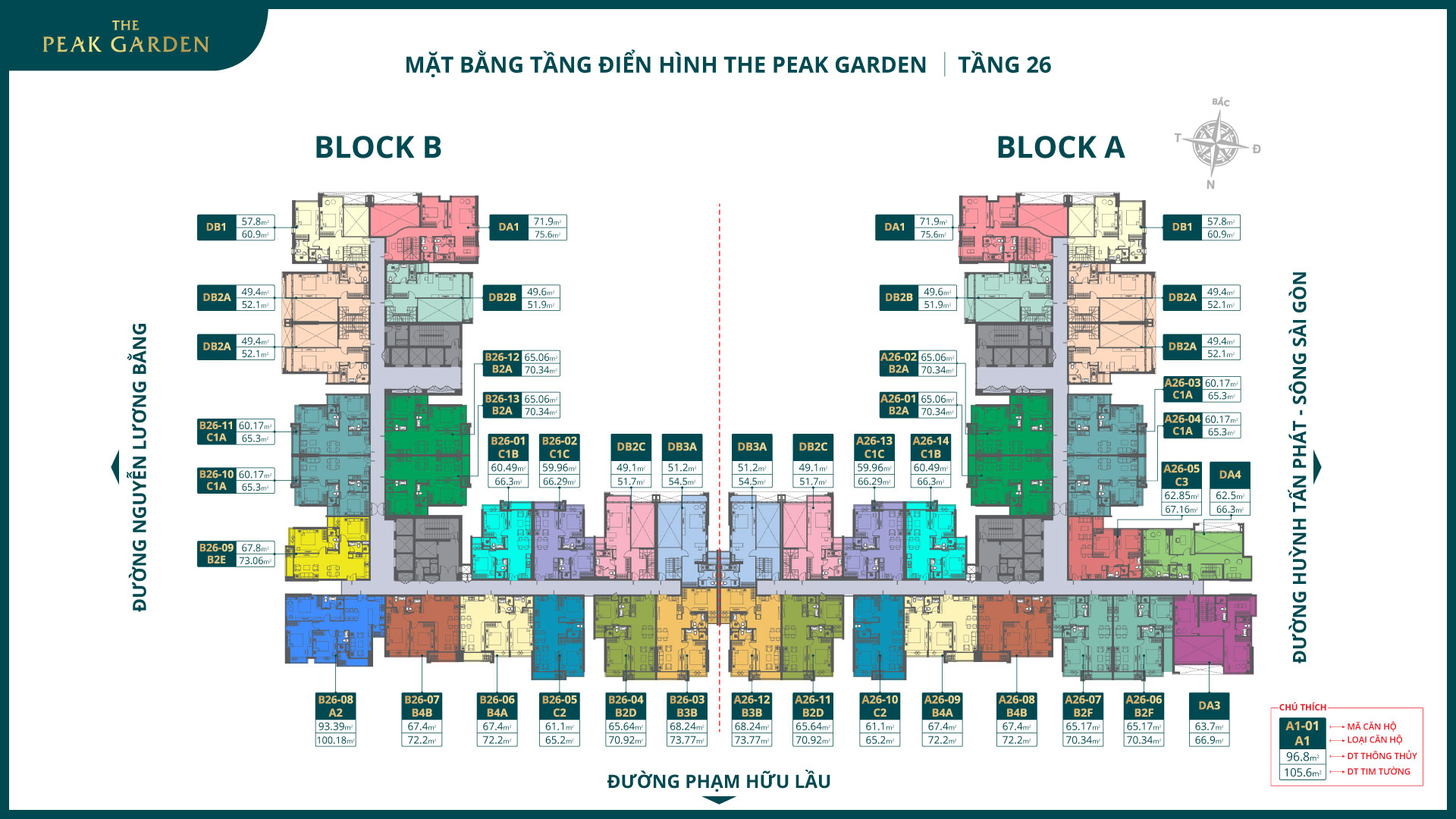 mặt bằng the peak garden