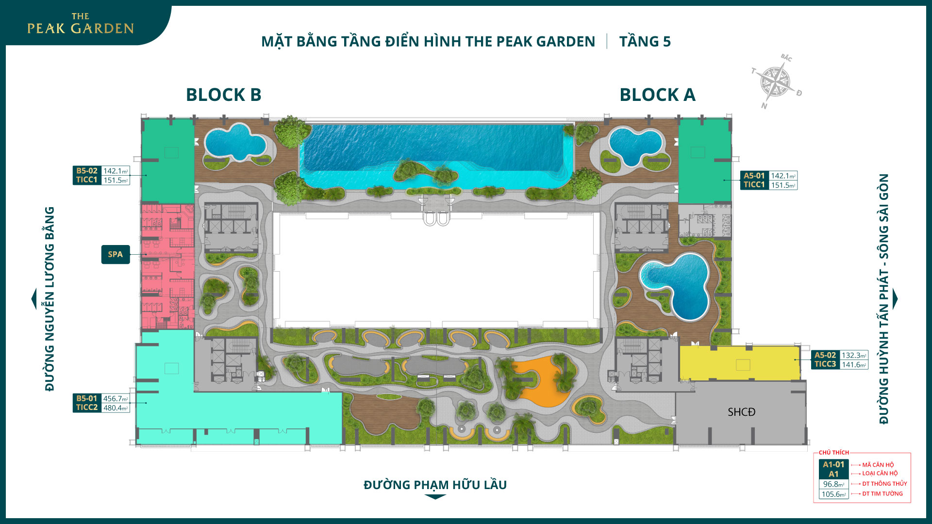 mặt bằng the peak garden