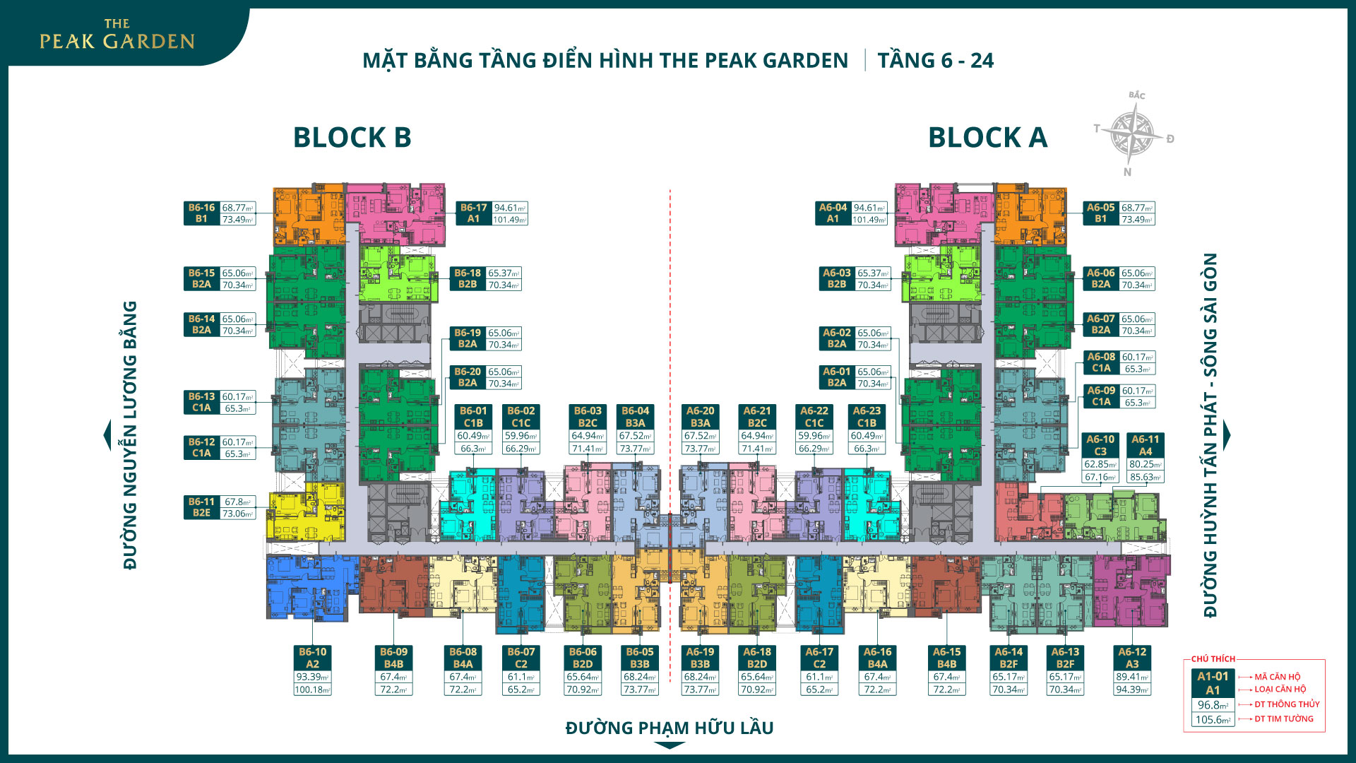 mặt bằng the peak garden