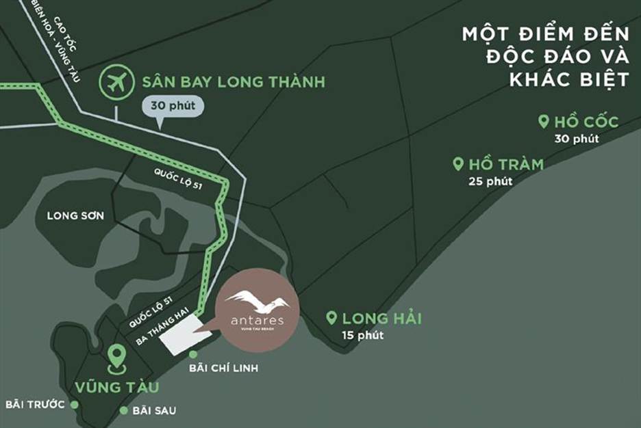 Vị trí địa lí dự án Antares Beach
